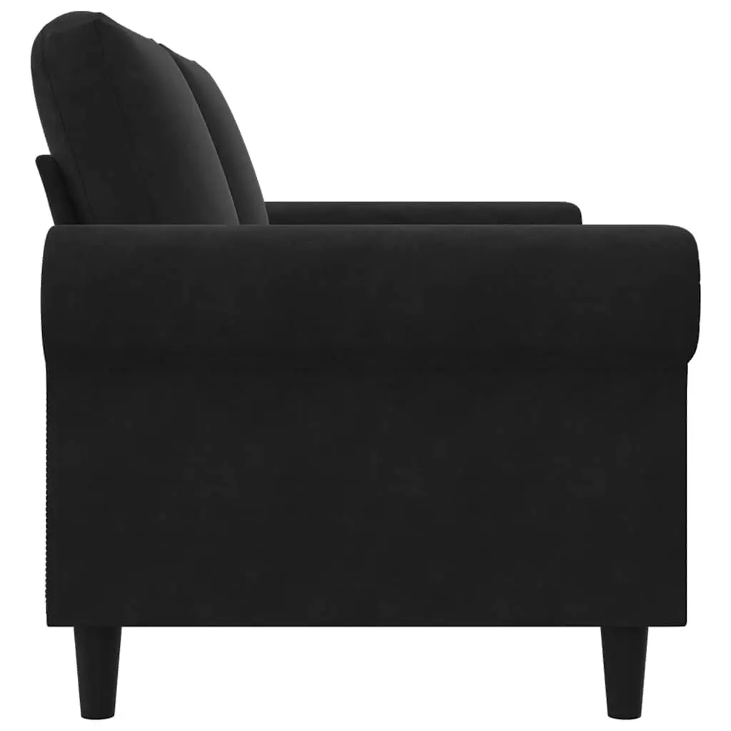 2-Seater Sofa Black Velvet 140 cm Modern Living Room Couch