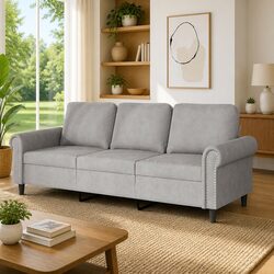 Your New Favorite Spot - Grey Velvet 3-Seater Sofa