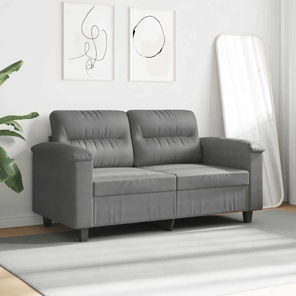 2-Seater Sofa in Grey Microfibre