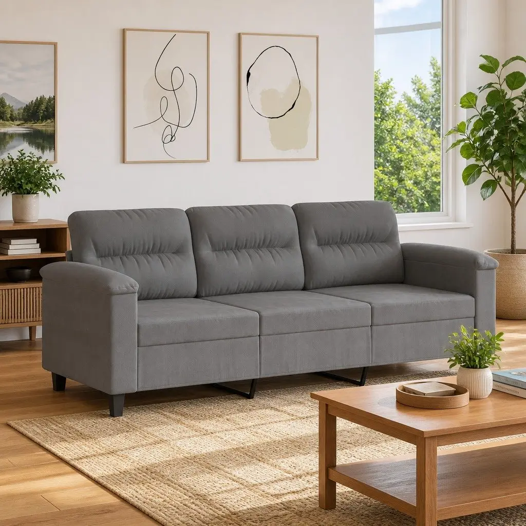 3-Seater Grey Sofa for Relaxation and Style