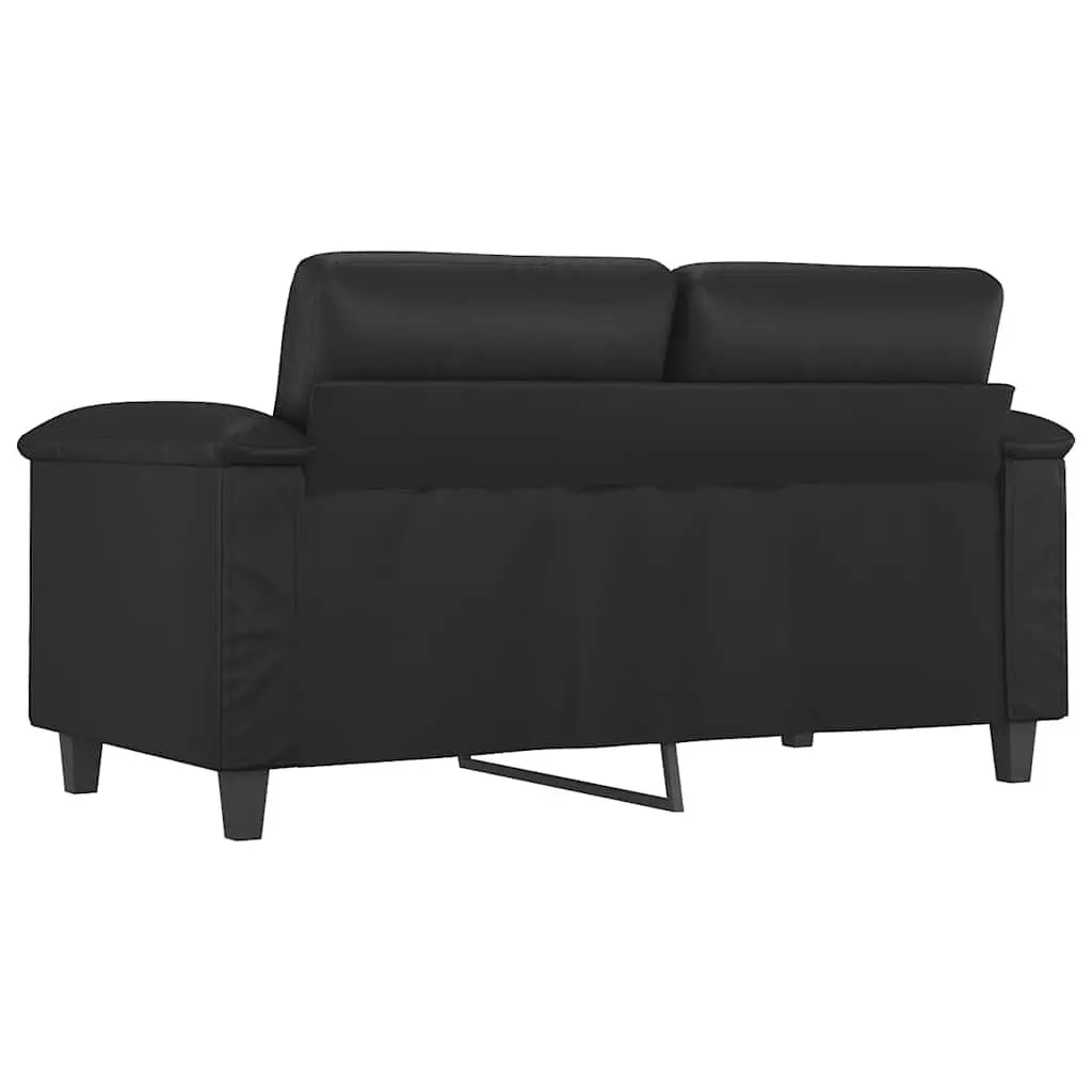 120cm Black 2-Seater Sofa