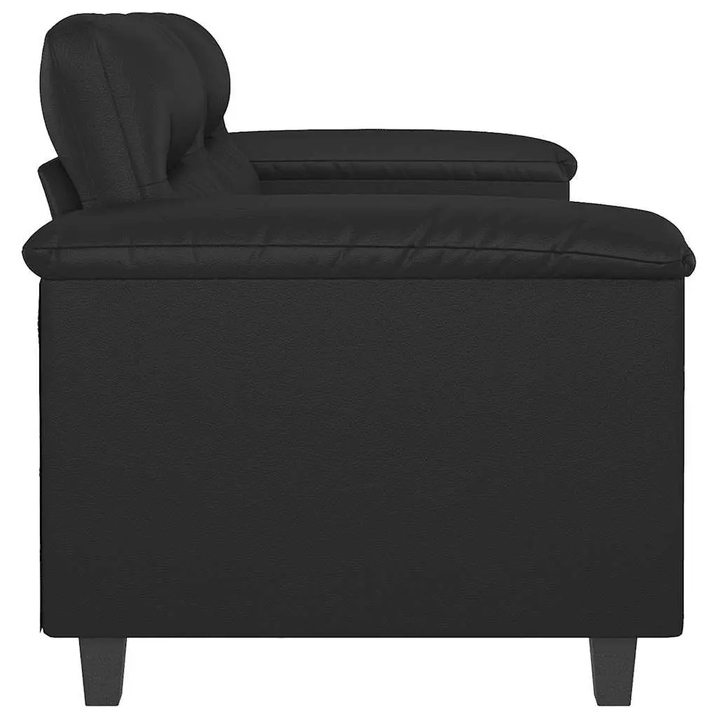 120cm Black 2-Seater Sofa