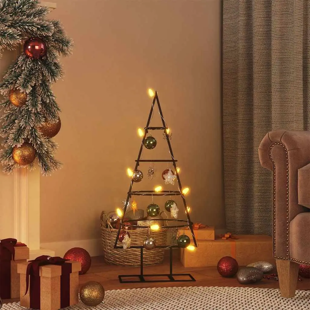 Metal Christmas Tree Decoration Frame Black 60cm Modern DIY Holiday Home Decor