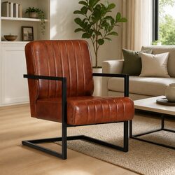 Inviting Brown Leather Chair for Your Living Room