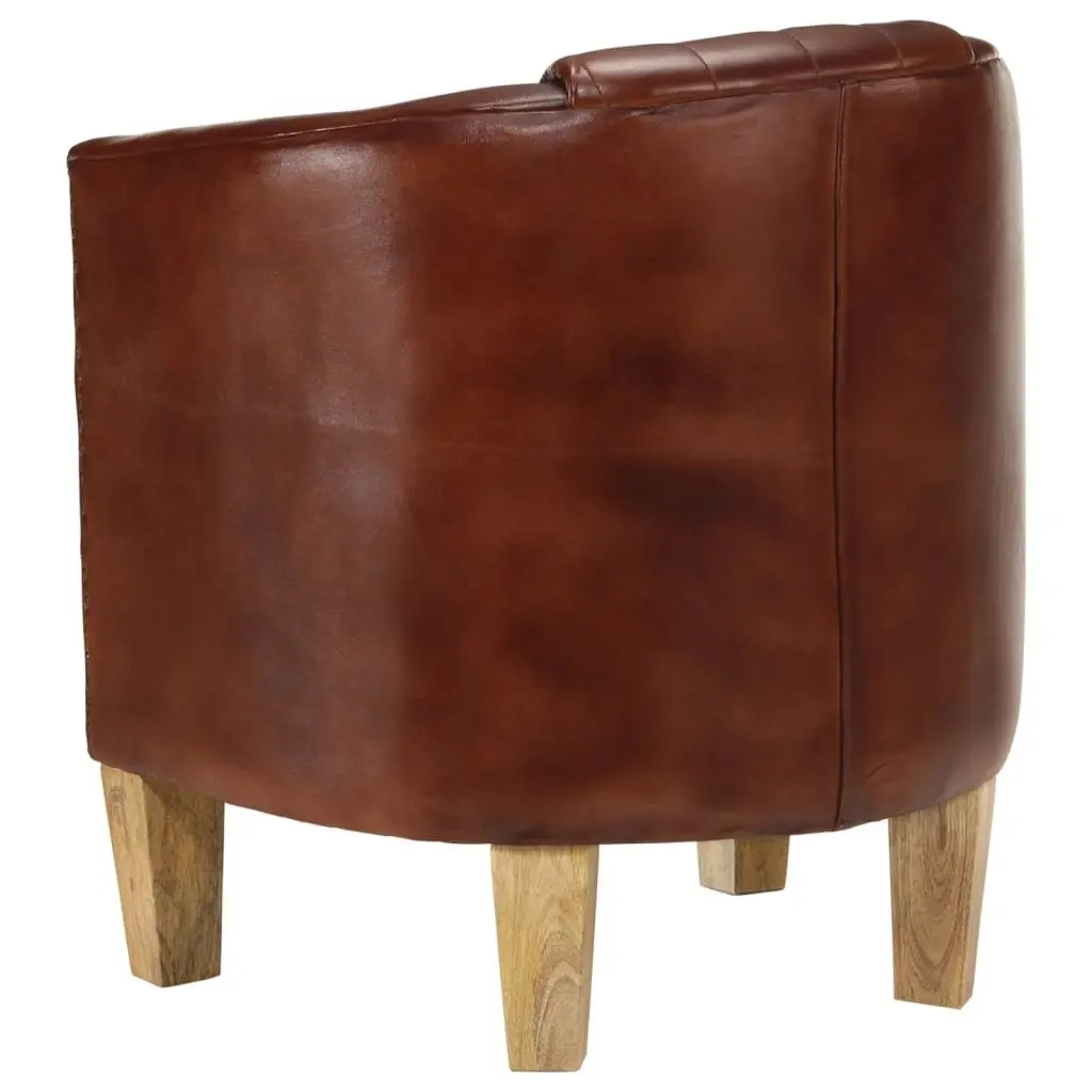 Tub Chair Brown Comfortable Armchair Padded Seat Living Room Furniture Lounge