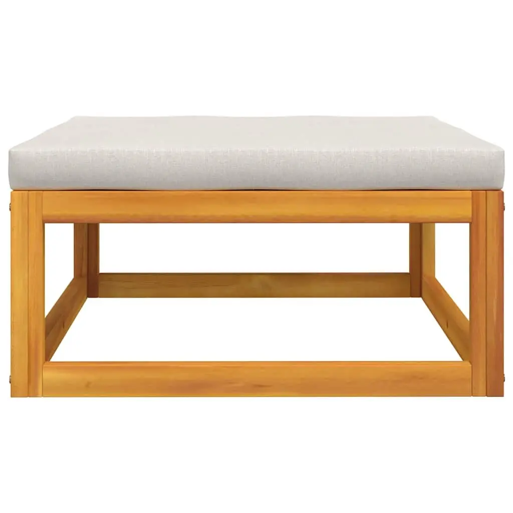 3 Piece Outdoor Garden Lounge Set Grey Cushions Solid Acacia Wood Coffee Table