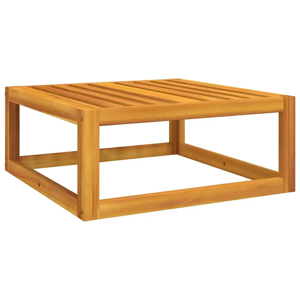 Outdoor Footrest Solid Acacia Wood with Grey Cushion
