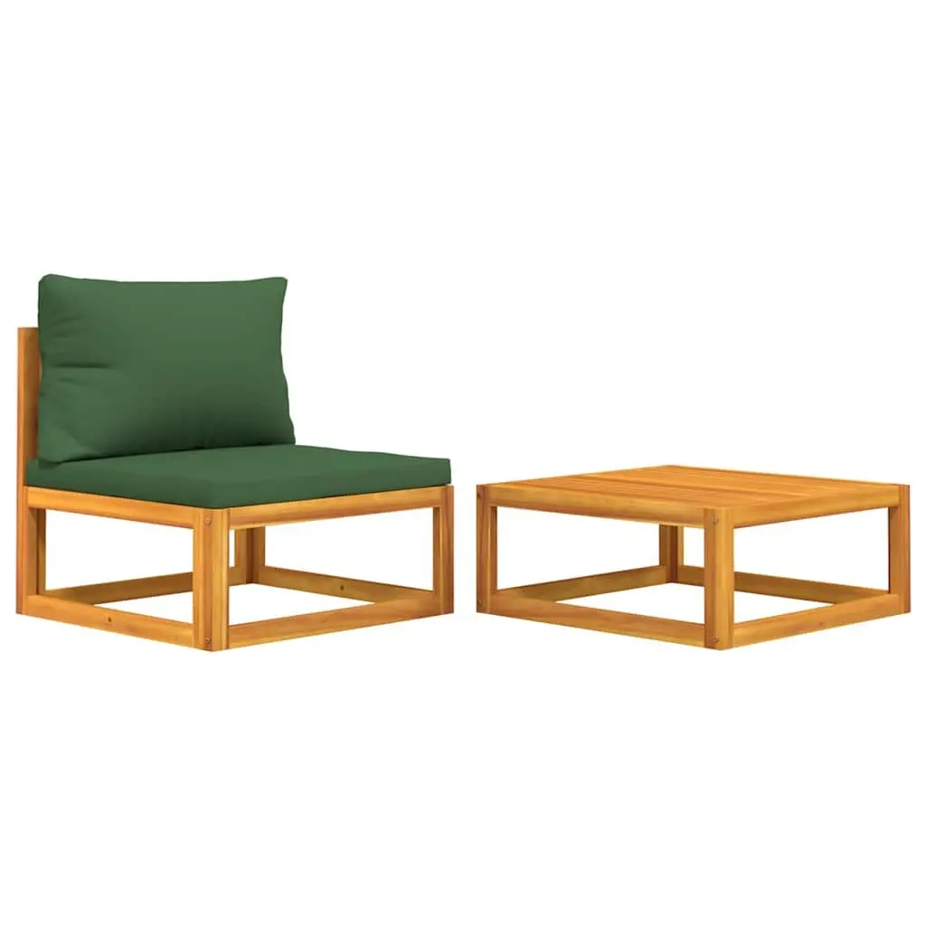 Outdoor Sectional Sofa Set 2 Piece Garden Lounge with Coffee Table Cushions