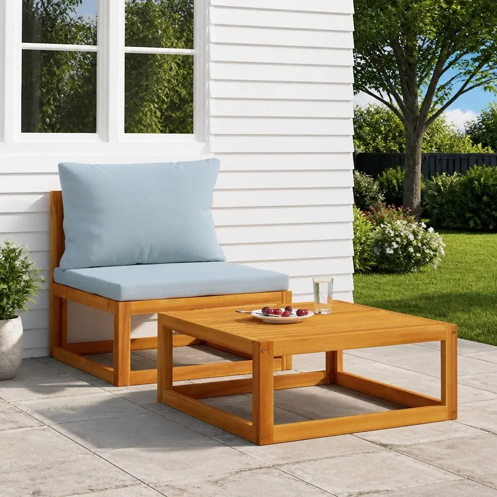 Outdoor Coffee Table 68x68x29cm Solid Acacia Wood Patio Furniture Brown