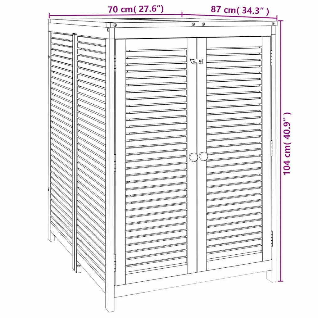 Garden Storage Box 70x87x104 cm Solid Acacia Wood Outdoor Furniture Brown