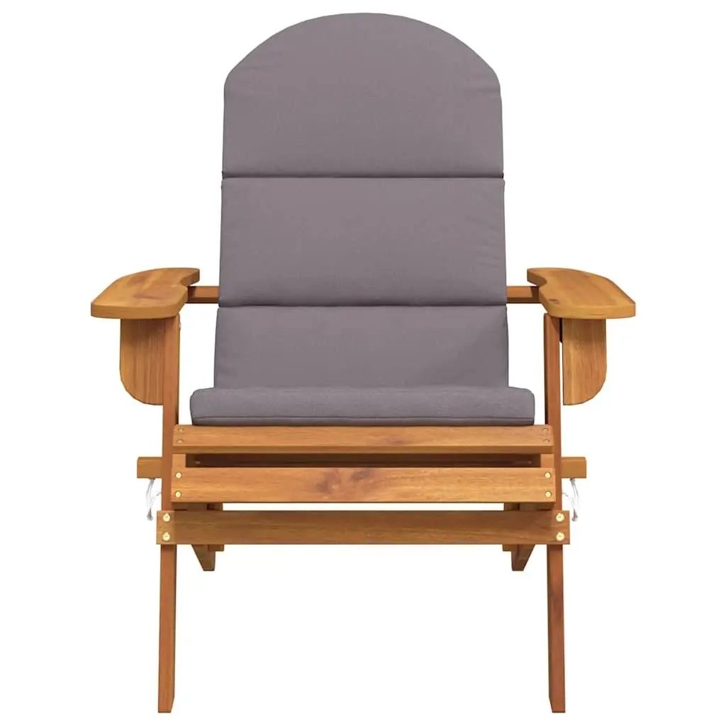 Adirondack Garden Chair Foldable Cushioned Wooden Outdoor Lounge Seat