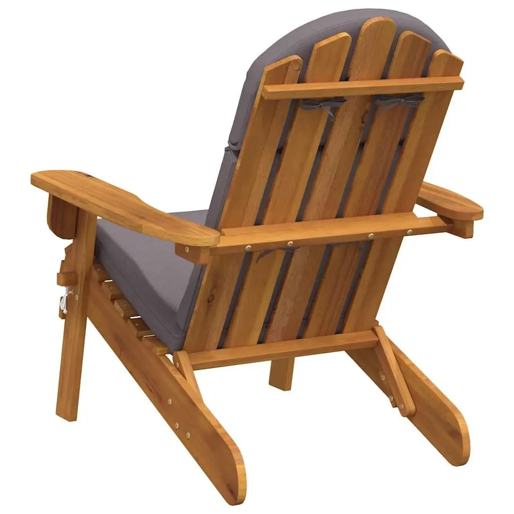 Adirondack Garden Chair Foldable Cushioned Wooden Outdoor Lounge Seat