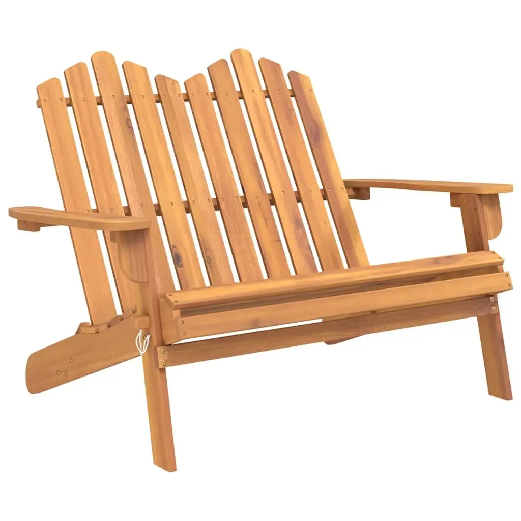 Adirondack Garden Bench Foldable Wooden Outdoor Seating 126cm