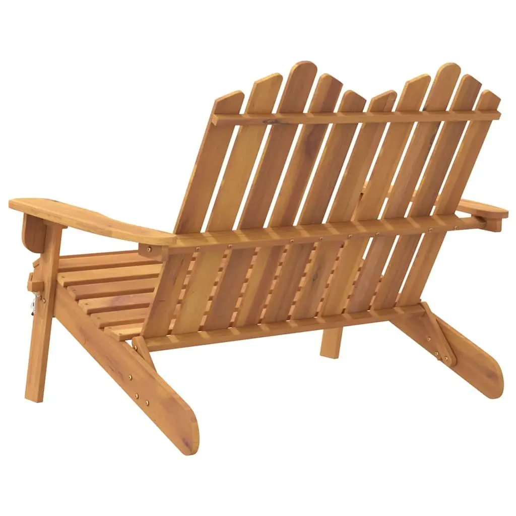 Adirondack Garden Bench Foldable Wooden Outdoor Seating 126cm