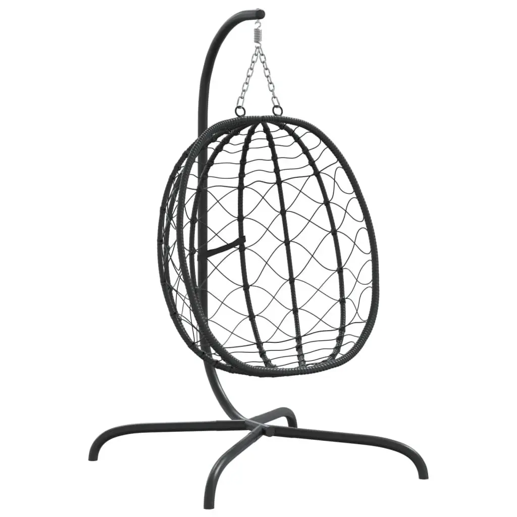Hanging Egg Chair with Cushion Cream Outdoor Garden Swing Rocking Relaxation