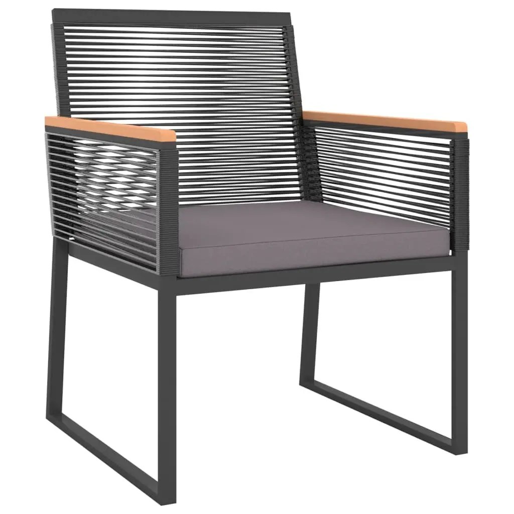 Garden Lounge Set 4 Piece Outdoor Furniture Black Steel Frame Padded Cushions