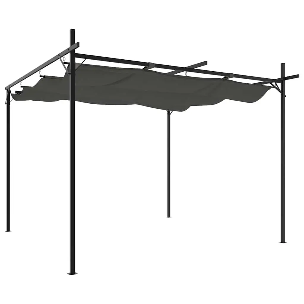 Pergola Retractable Roof Outdoor Shelter Anthracite Garden Canopy Shade 295 x 292 x 230 cm