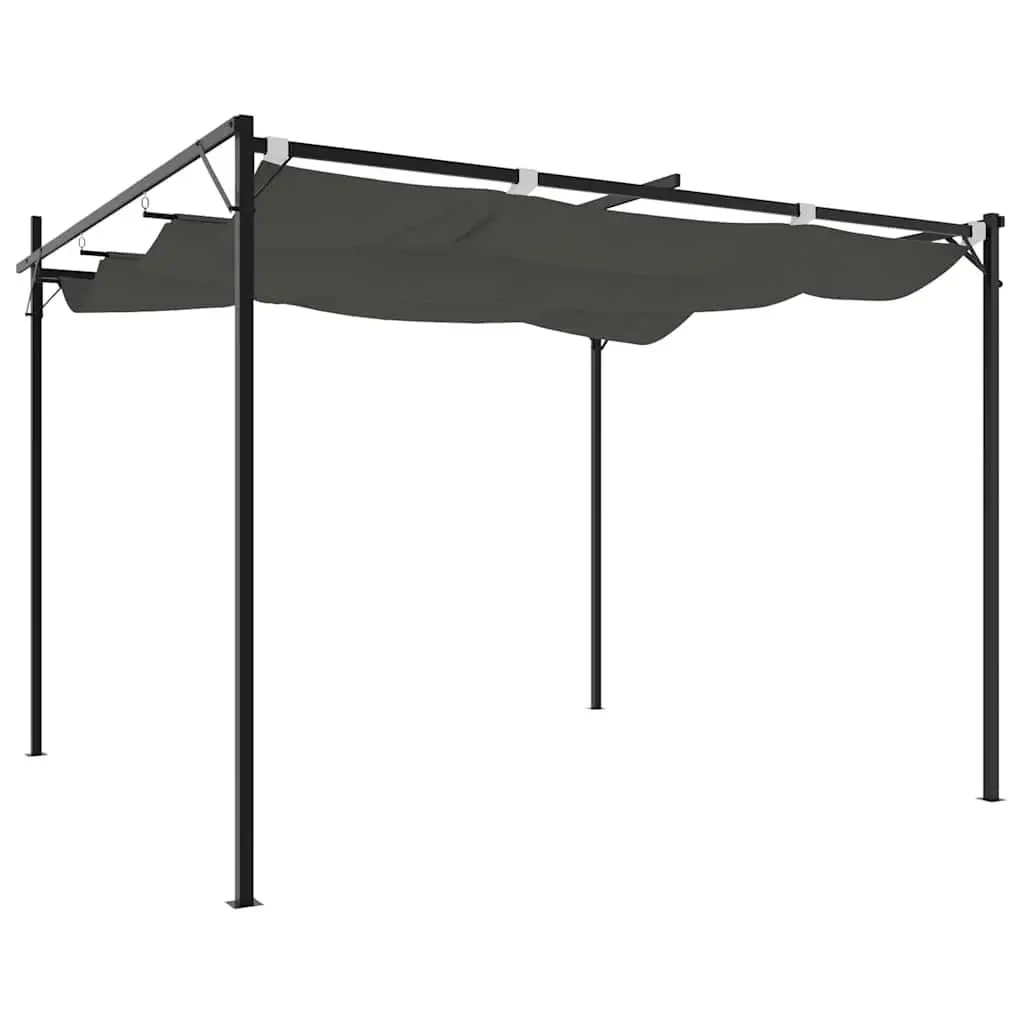 Pergola Retractable Roof Outdoor Shelter Anthracite Garden Canopy Shade 295 x 292 x 230 cm