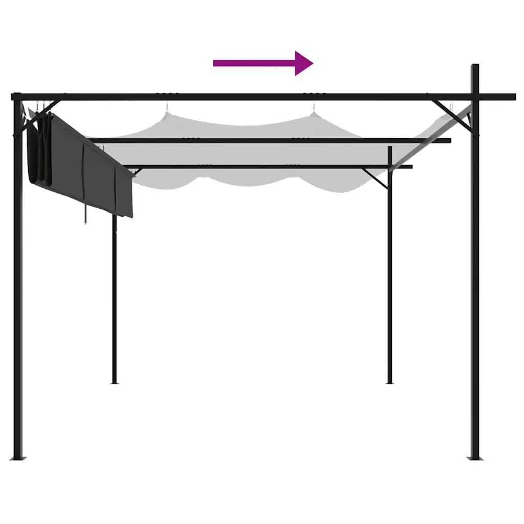 Pergola Retractable Roof Outdoor Shelter Anthracite Garden Canopy Shade 295 x 292 x 230 cm