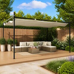 Create Your Ideal Outdoor Space with This Cream Pergola