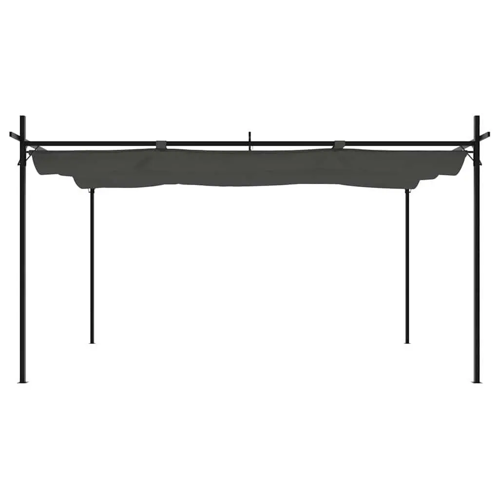 Retractable Roof Pergola Anthracite Outdoor Canopy 395L x 292W x 230H cm