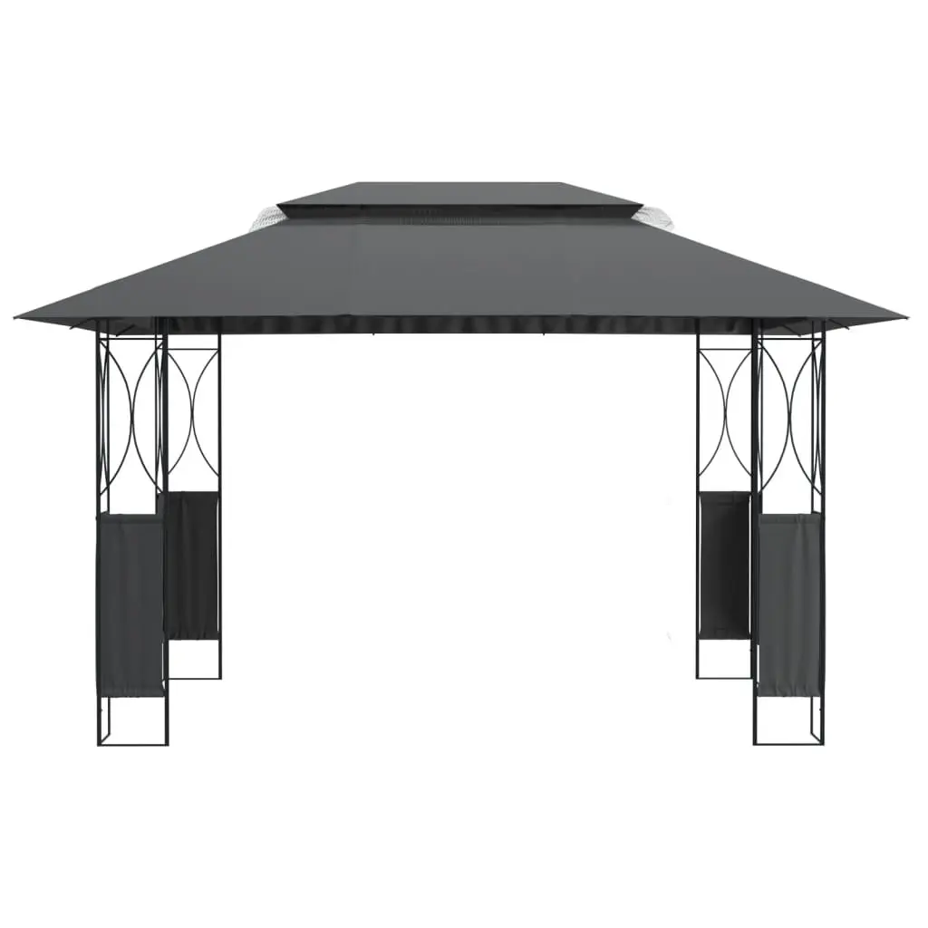 Gazebo with Roof Double-tiered Anthracite 400x300x270 cm Steel Frame Garden Outdoor Canopy