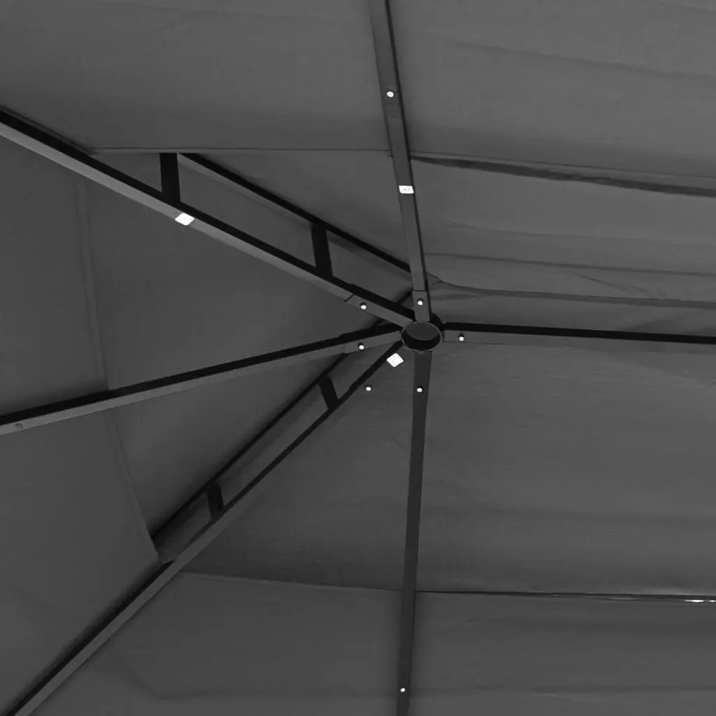 Gazebo with Roof Double-tiered Anthracite 400x300x270 cm Steel Frame Garden Outdoor Canopy
