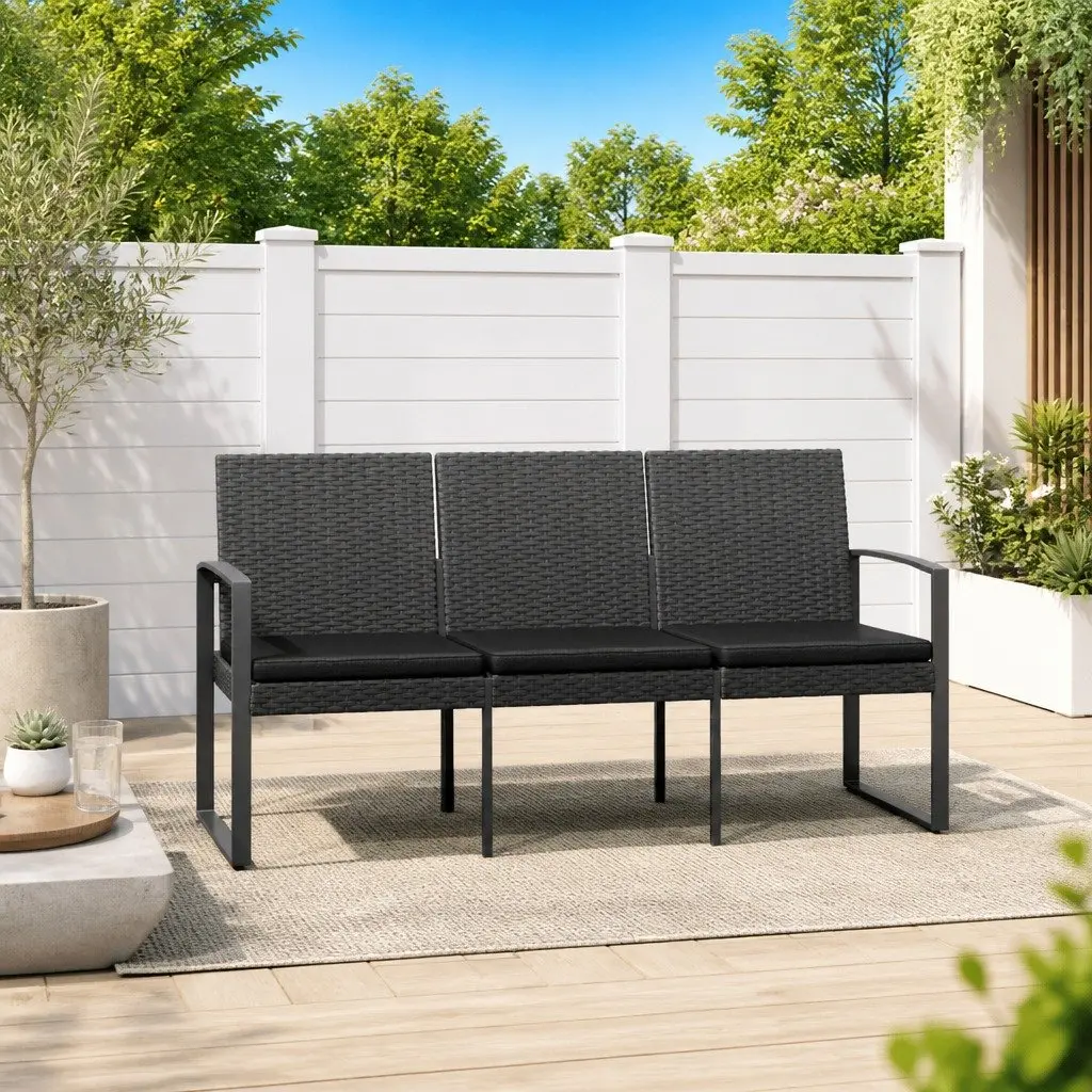 3-Seater Garden Bench with Cushions