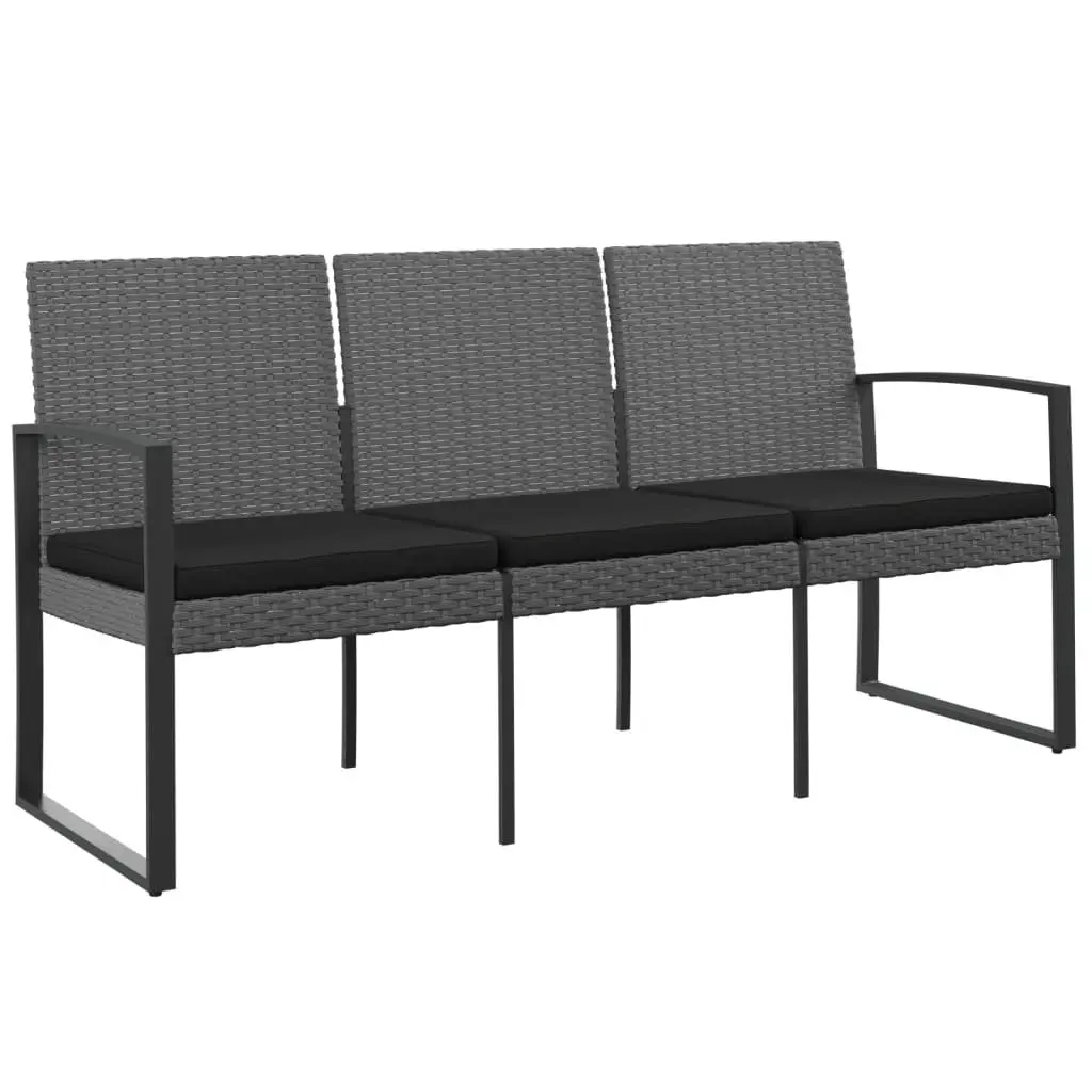 3-Seater Garden Bench with Cushions