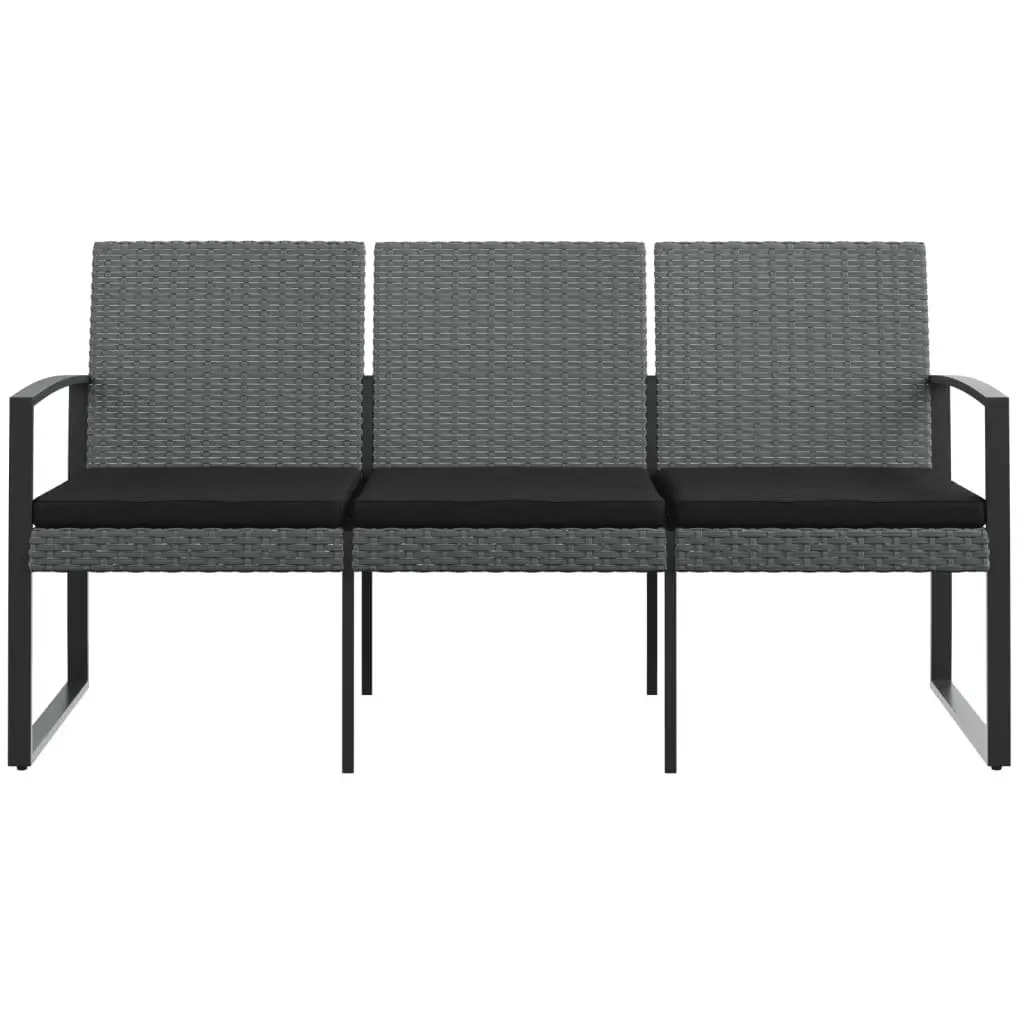 3-Seater Garden Bench with Cushions