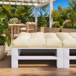 Pallet Cushion Cream 70x70x12 cm Outdoor Garden Sofa Chair Seat Pad Decor