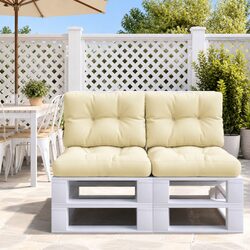 Pallet Cushion Cream 60x40x12 cm Outdoor Garden Sofa Chair Seat Pad Cushion