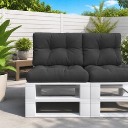 Pallet Cushions 2 pcs Black Outdoor Garden Sofa Chair Seat Pad Comfortable