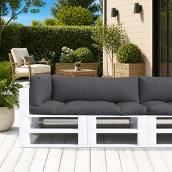 Pallet Cushions 3 pcs Anthracite Outdoor Garden Furniture Seat Pad Decor