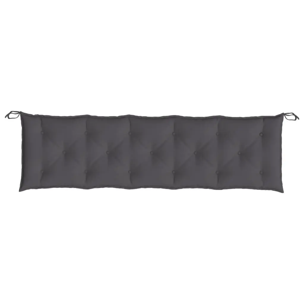 Outdoor Seat Pad Oxford Fabric Anthracite 180x50x7cm Garden Bench Cushion with Non-slip Ropes for Patio and Indoor Use