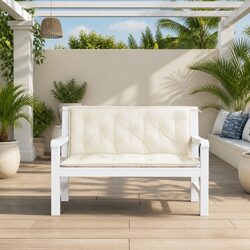 Enjoy Comfort with Our Cream Garden Bench Cushions 2 Pack