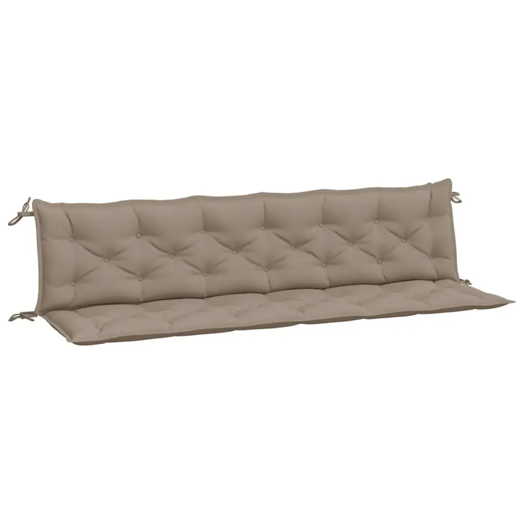 Garden Bench Cushions Water Resistant Oxford Fabric Taupe 200 x 50 x 7 cm 2 pcs