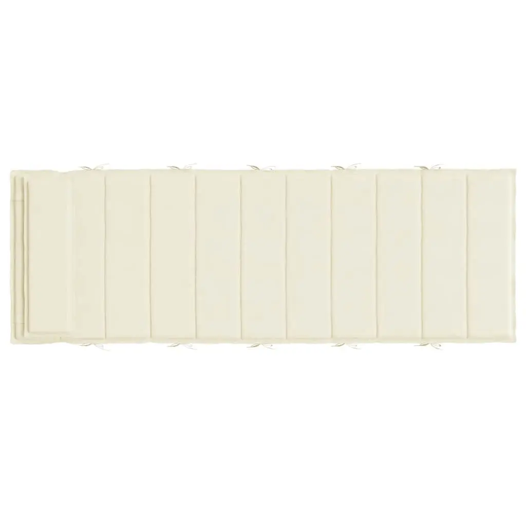 Sun Lounger Cushion Water-Resistant Oxford Fabric Cream 180 x 60 x 4 cm