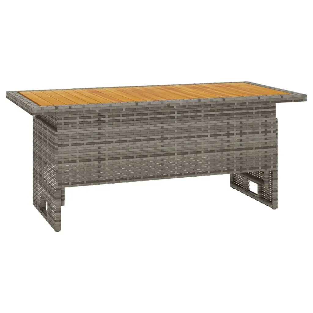 Outdoor Garden Lounge Set Adjustable Backrest 2 Piece Grey Poly Rattan