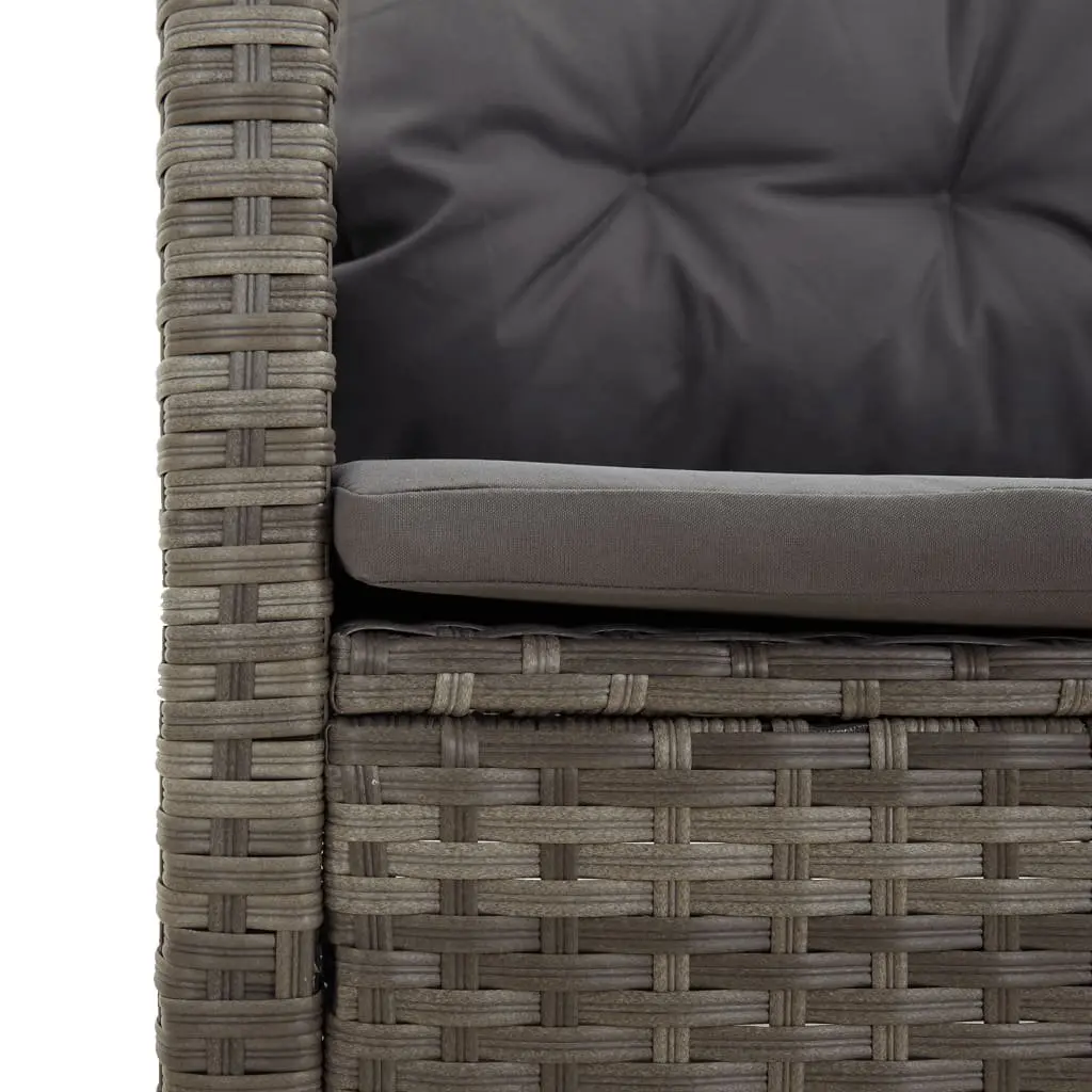 4 Piece Garden Lounge Set Outdoor Furniture with Cushions Grey Poly Rattan Patio