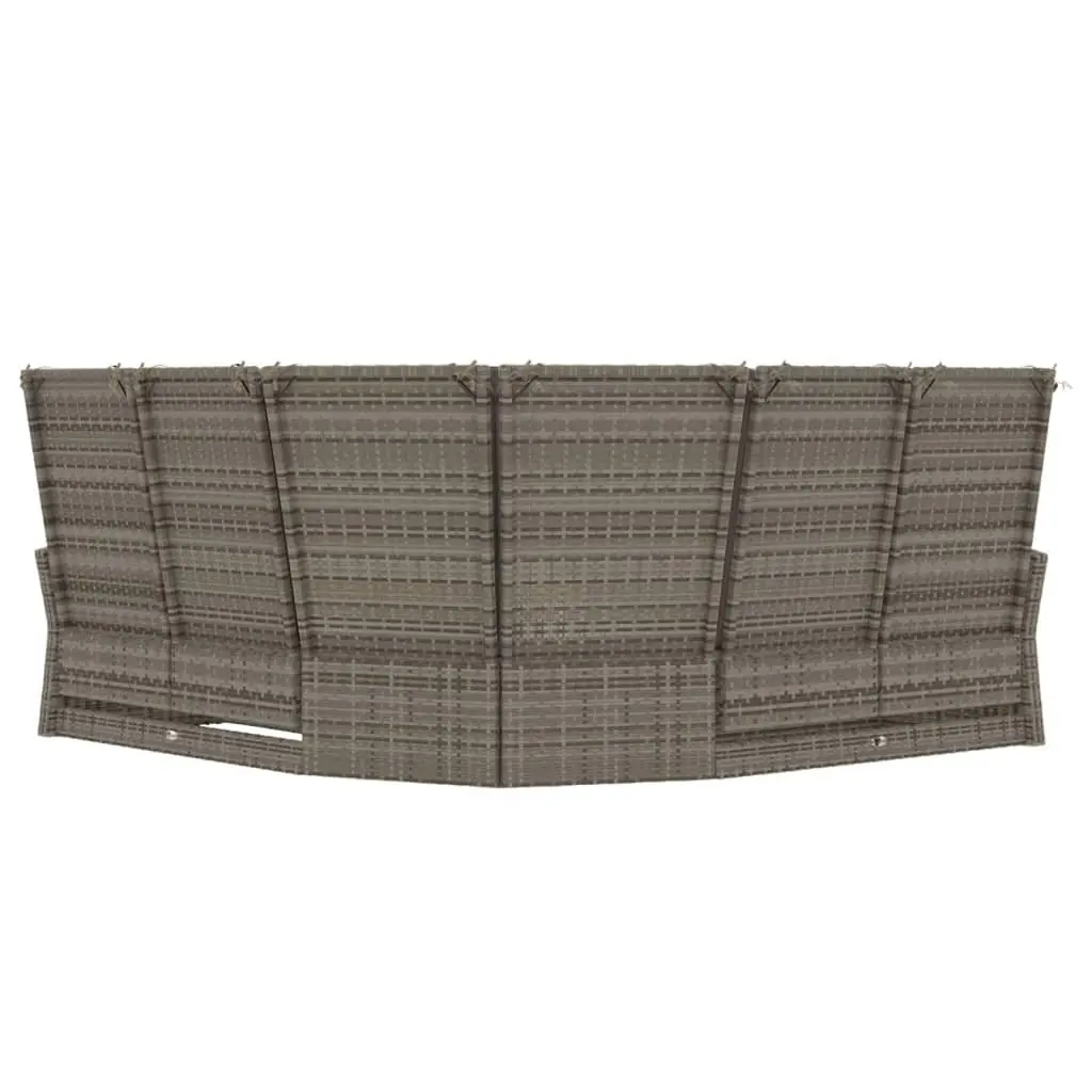 Reclining Corner Sofa Adjustable Backrest Grey Poly Rattan Outdoor Garden Seating