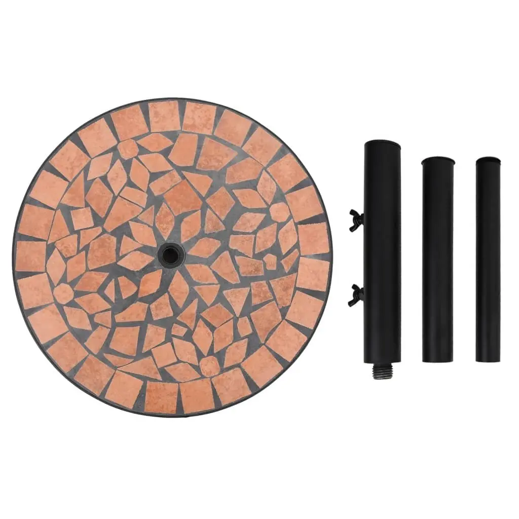 Parasol Base Round Terracotta Adjustable Knobs 12kg
