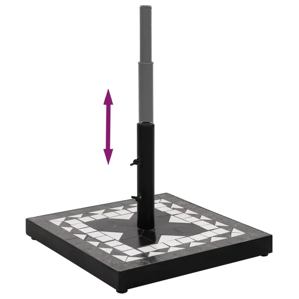 Outdoor Parasol Base Square Black Iron 12kg Umbrella Stand