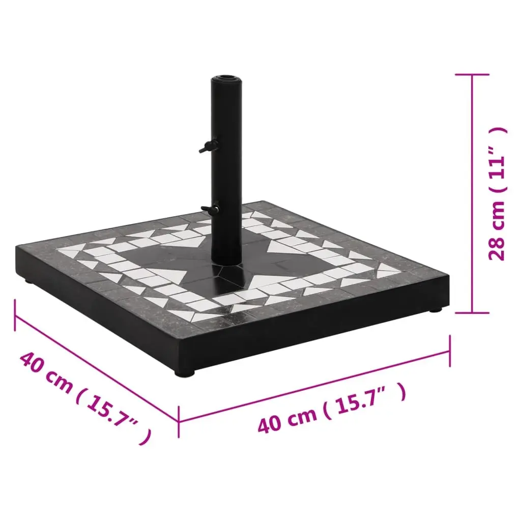 Outdoor Parasol Base Square Black Iron 12kg Umbrella Stand