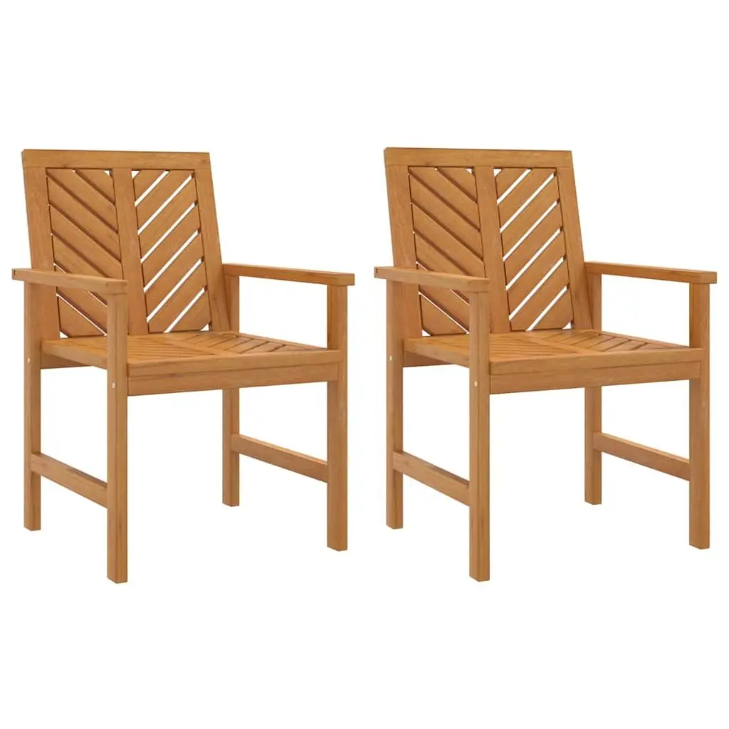 Outdoor Dining Chairs Solid Wood Acacia Garden Patio Seating Set 2 pcs