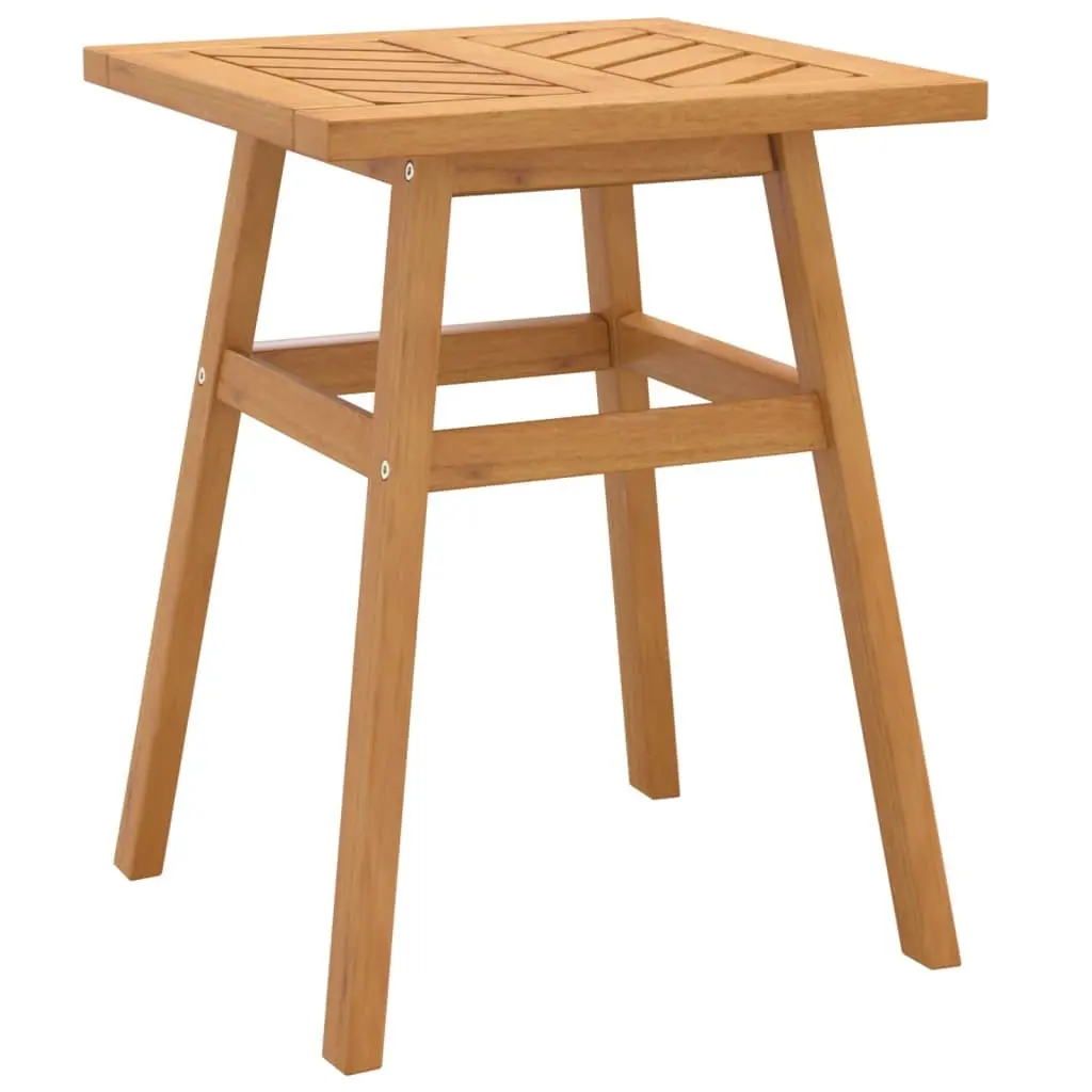 Wooden Side Table Chevron Pattern 45x45x60cm Outdoor Furniture