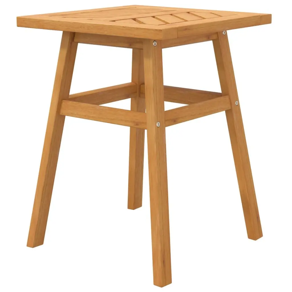 Wooden Side Table Chevron Pattern 45x45x60cm Outdoor Furniture