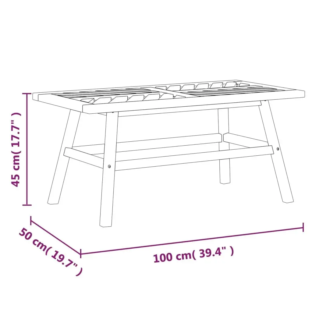 2 Piece Garden Lounge Set Solid Acacia Wood Outdoor Furniture with Armrests