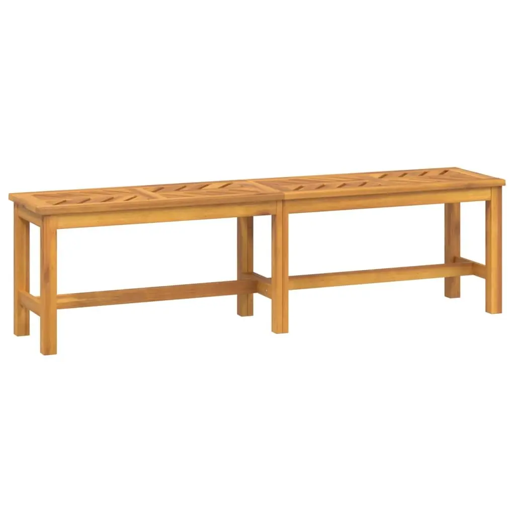 Acacia Wood Garden Bench 150cm Brown Outdoor Patio Furniture Solid Construction