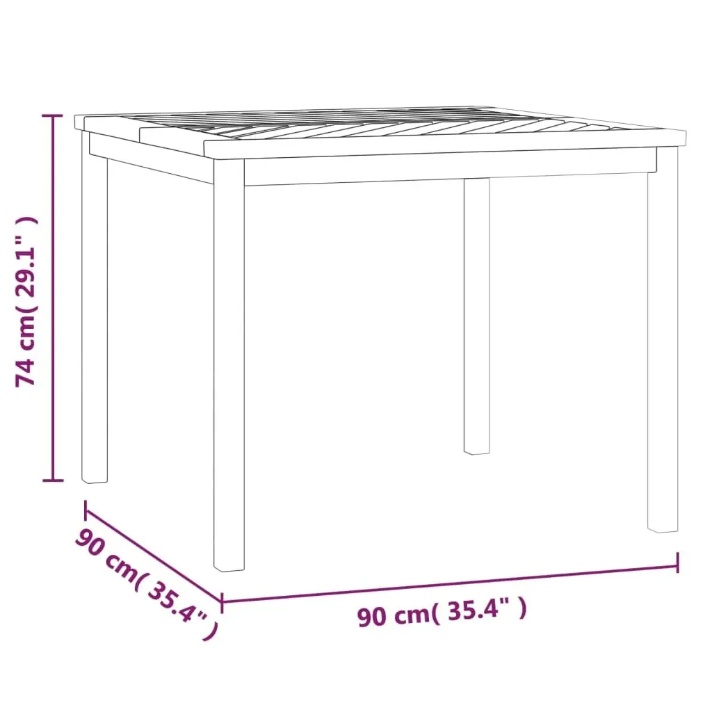 Garden Dining Table Solid Acacia Wood Brown 90x90x74 cm